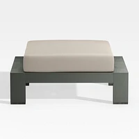 Walker Metal Outdoor Ottoman with Canvas Flax Beige Sunbrella ® Cushion