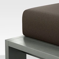 Walker Metal Outdoor Ottoman with Canvas Java Brown Sunbrella ® Cushion