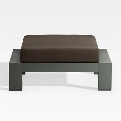 Walker Metal Outdoor Ottoman with Canvas Java Brown Sunbrella ® Cushion