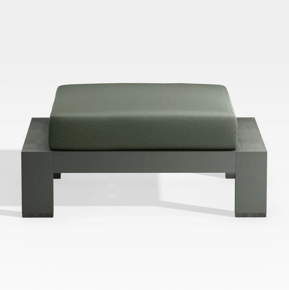 Walker Metal Outdoor Ottoman with Cast Sage Green Sunbrella ® Cushion