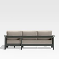 Walker 2-Piece Right Arm Chaise Metal Outdoor Sectional with Canvas Flax Beige Sunbrella ® Cushions