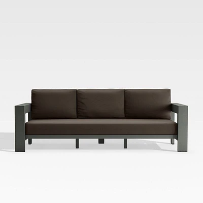 Walker 90" Metal Outdoor Sofa with Canvas Java Brown Sunbrella ® Cushions