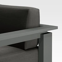 Walker Metal Outdoor Swivel Lounge Chair with Cast Charcoal Grey Sunbrella ® Cushions