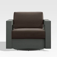Walker Metal Outdoor Swivel Lounge Chair with Canvas Java Brown Sunbrella ® Cushions
