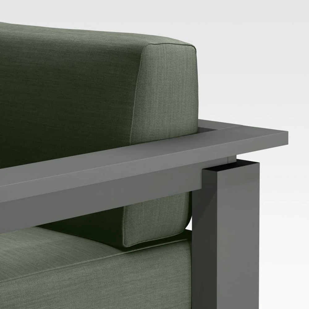 Walker Metal Outdoor Swivel Lounge Chair with Cast Sage Green Sunbrella ® Cushions