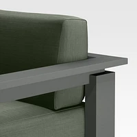 Walker Metal Outdoor Swivel Lounge Chair with Cast Sage Green Sunbrella ® Cushions