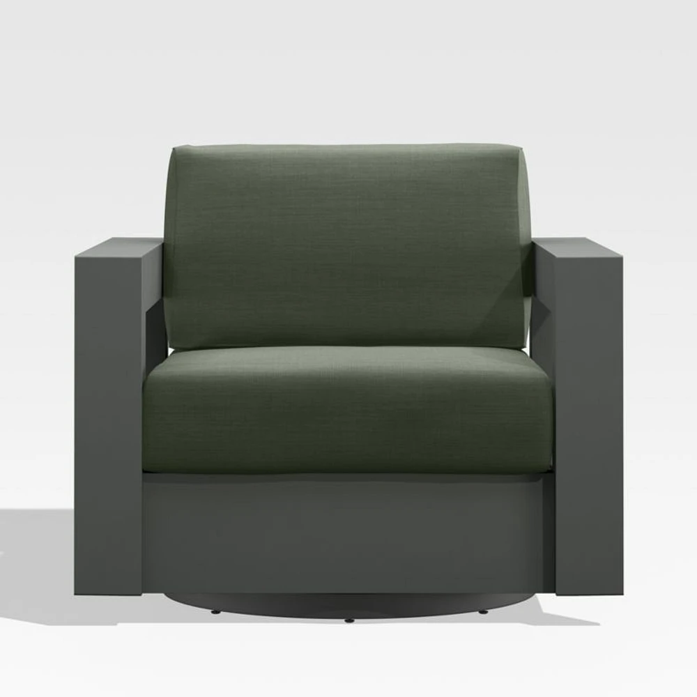 Walker Metal Outdoor Swivel Lounge Chair with Cast Sage Green Sunbrella ® Cushions