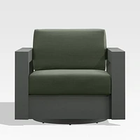 Walker Metal Outdoor Swivel Lounge Chair with Cast Sage Green Sunbrella ® Cushions