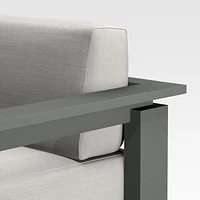 Walker Metal Outdoor Swivel Lounge Chair with Cast Silver Sunbrella ® Cushions