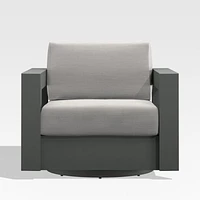 Walker Metal Outdoor Swivel Lounge Chair with Cast Silver Sunbrella ® Cushions