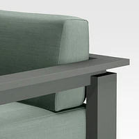 Walker Metal Outdoor Swivel Lounge Chair with Canvas Spa Blue Sunbrella ® Cushions