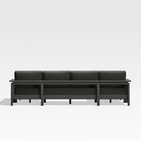 Walker Metal Double-Chaise Outdoor Sectional Sofa with Cast Charcoal Grey Sunbrella ® Cushions
