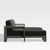 Walker Metal Double-Chaise Outdoor Sectional Sofa with Cast Charcoal Grey Sunbrella ® Cushions