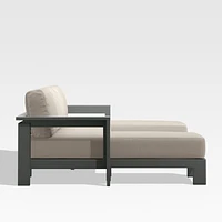 Walker Metal Double-Chaise Outdoor Sectional Sofa with Canvas Flax Beige Sunbrella ® Cushions