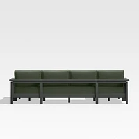 Walker Metal Double-Chaise Outdoor Sectional Sofa with Cast Sage Green Sunbrella ® Cushions