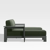 Walker Metal Double-Chaise Outdoor Sectional Sofa with Cast Sage Green Sunbrella ® Cushions