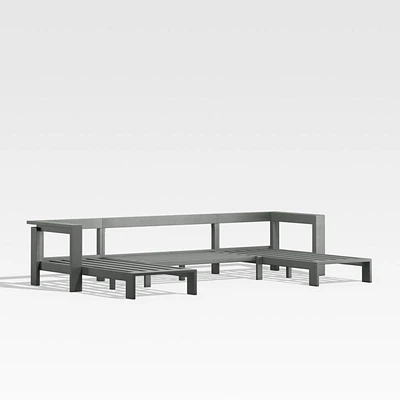 Walker Black Metal U-Shaped Outdoor Sectional Sofa Frame