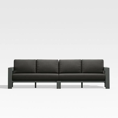 Walker 117" 2-Piece Metal Sectional Sofa with Cast Charcoal Grey Sunbrella ® Cushions