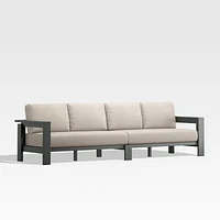 Walker 117" 2-Piece Metal Sectional Sofa with Canvas Flax Beige Sunbrella ® Cushions