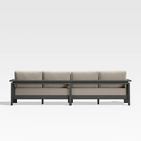 Walker 117" 2-Piece Metal Sectional Sofa with Canvas Flax Beige Sunbrella ® Cushions