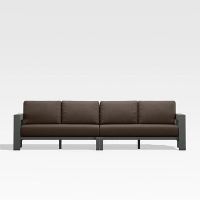 Walker 117" 2-Piece Metal Sectional Sofa with Canvas Java Brown Sunbrella ® Cushions