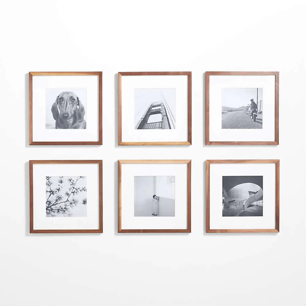 6-Piece Brushed Black 11x11 Gallery Wall Picture Frame Set +