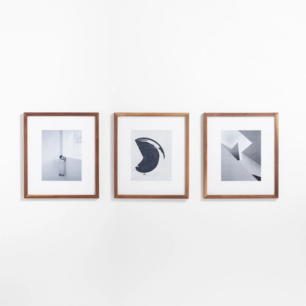 3-Piece Walnut Wood 11x14 Gallery Wall Frame Set