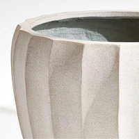 Warren 15.7" x 14.2" Small Warm White Ficonstone Outdoor Planter