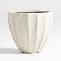 Warren 15.7" x 14.2" Small Warm White Ficonstone Outdoor Planter