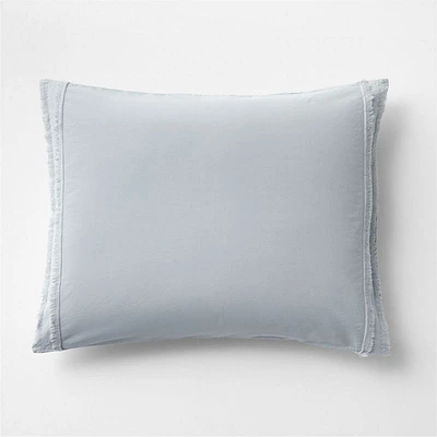 Favorite Washed Organic Cotton Mist Blue Eyelash Standard Bed Pillow Sham
