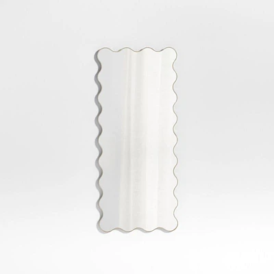 Waveland Brass Metal Full-Length Scalloped Wavy Wall Mirror