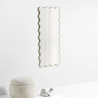 Waveland Brass Metal Full-Length Scalloped Wavy Wall Mirror