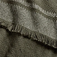 Weekend Burnt Green Organic Cotton 70"x55" Throw Blanket
