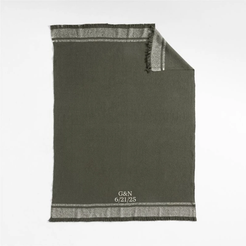 Weekend Burnt Green Organic Cotton 70"x55" Throw Blanket