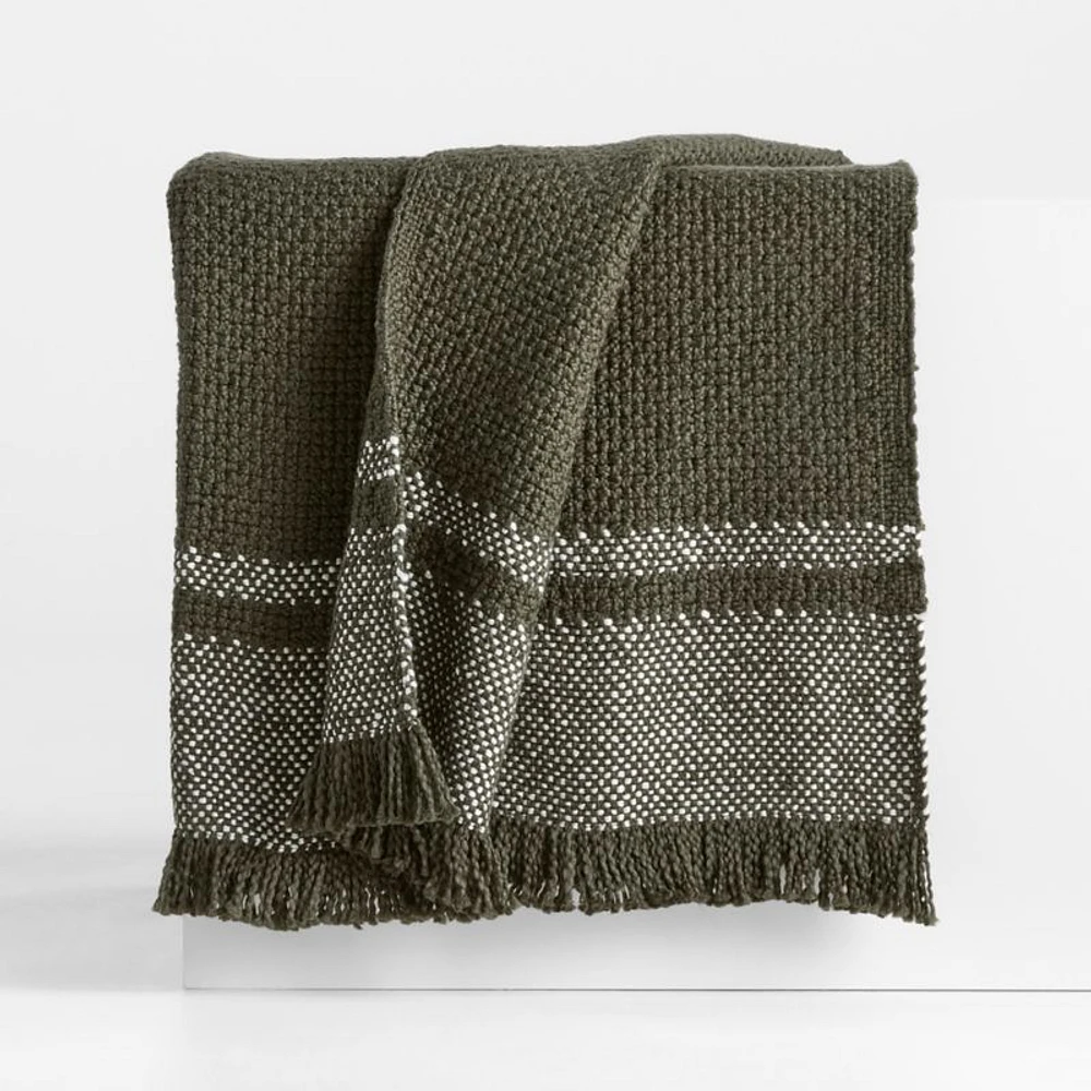 Weekend Burnt Green Organic Cotton 70"x55" Throw Blanket