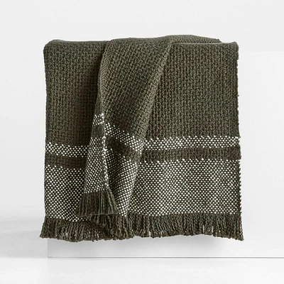 Weekend Burnt Green Organic Cotton 70"x55" Throw Blanket