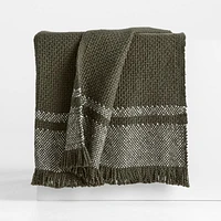 Weekend Burnt Green Organic Cotton 70"x55" Throw Blanket
