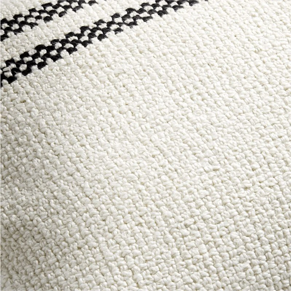 Weekend Organic Cotton 36x16 Arctic Ivory and Ink Black Throw Pillow Cover