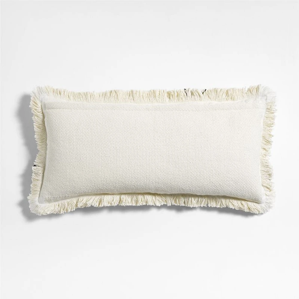 Weekend Organic Cotton 36x16 Arctic Ivory and Ink Black Throw Pillow Cover