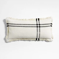 Weekend Organic Cotton 36x16 Arctic Ivory and Ink Black Throw Pillow Cover