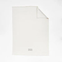 Weekend Arctic Ivory Organic Cotton 70"x55" Fringe Throw Blanket