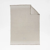 Weekend Sand Beige Organic Cotton 70"x55" Fringe Throw Blanket