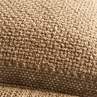 Weekend Camel Brown Organic Cotton Stripe 23x23 Throw Pillow Cover