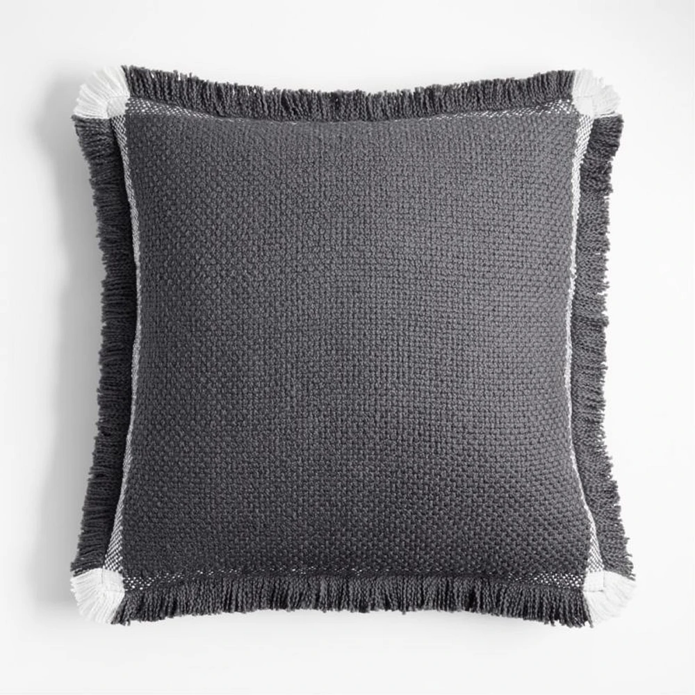 Weekend Storm Grey Organic Cotton 23x23 Throw Pillow Cover