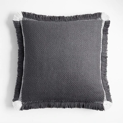 Weekend Storm Grey Organic Cotton 23x23 Throw Pillow Cover