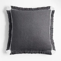 Weekend Storm Grey Organic Cotton 23x23 Throw Pillow Cover