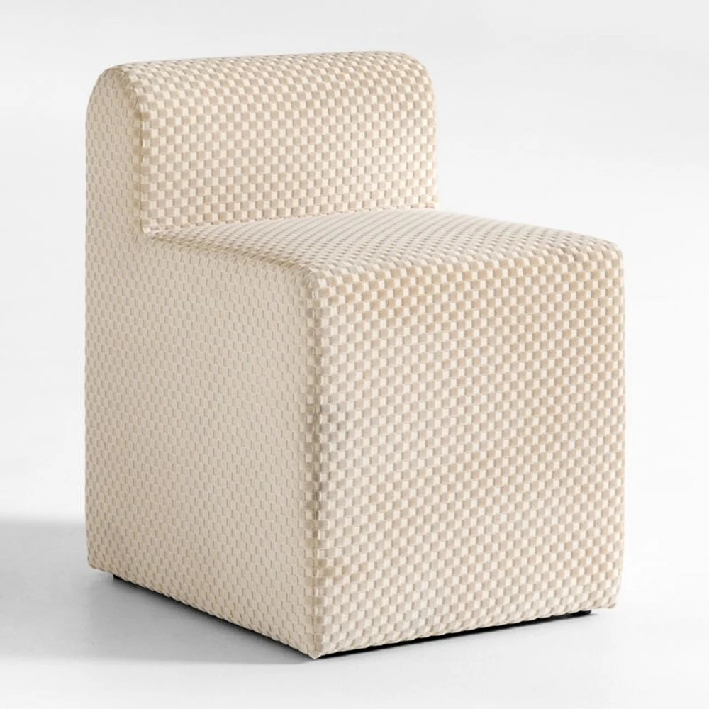 Wellie Stone Tan Slipcovered Vanity Kids Chair
