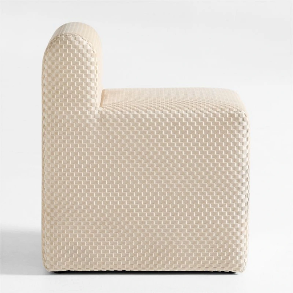 Wellie Stone Tan Slipcovered Vanity Kids Chair