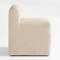 Wellie Stone Tan Slipcovered Vanity Kids Chair