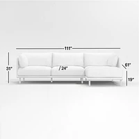 Wells 2-Piece Chaise Sectional Sofa with Natural Leg Finish
